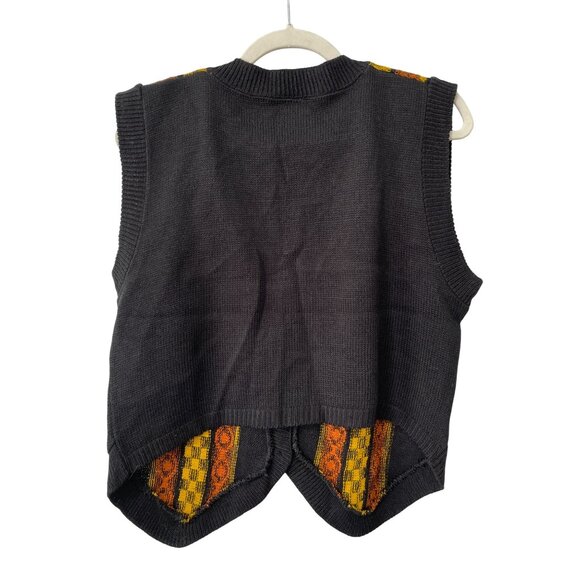 Vintage 70s College Point Sweater Vest Size Large VNeck Sleeveless Deadstock NEW - Picture 2 of 7